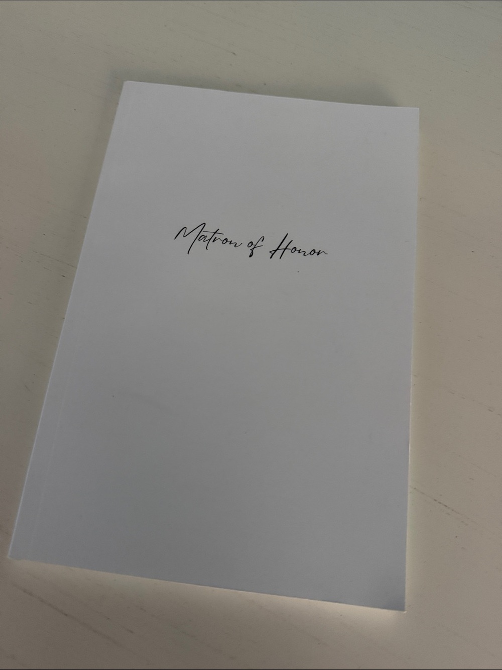 Unused Matron of Honor White Notebook